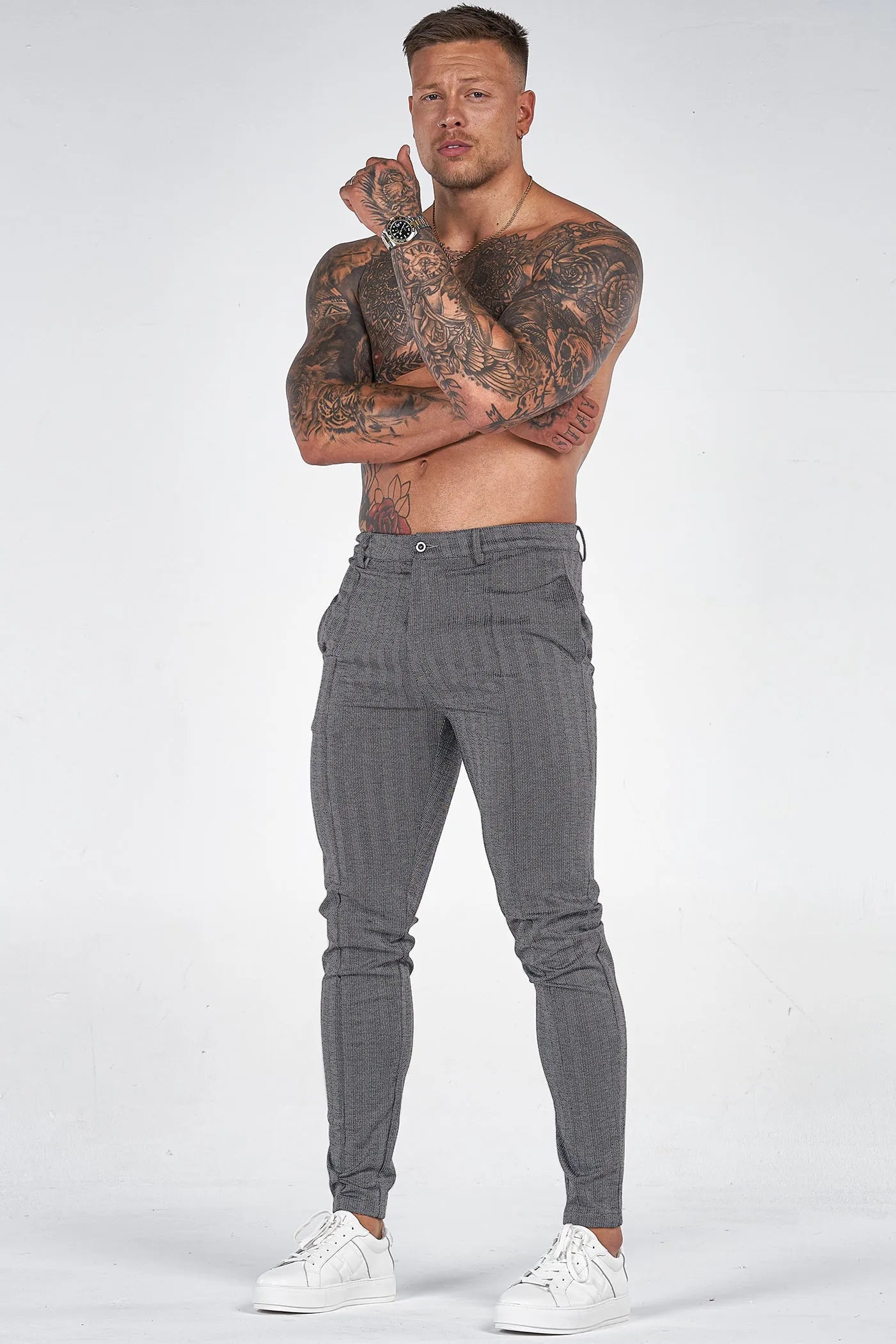 THE CHEVRON TROUSERS - DARK GREY - ICON. AMSTERDAM