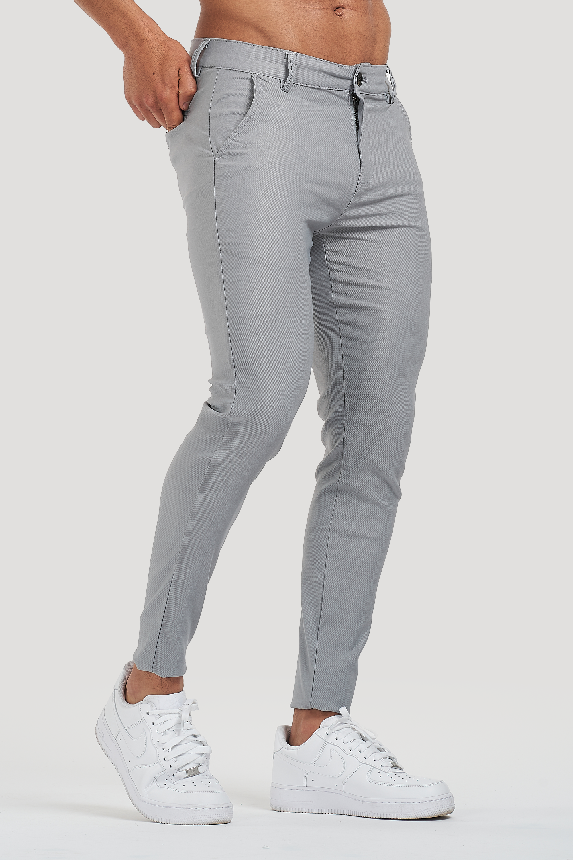 THE AVANI TROUSERS - LIGHT GREY - ICON. AMSTERDAM