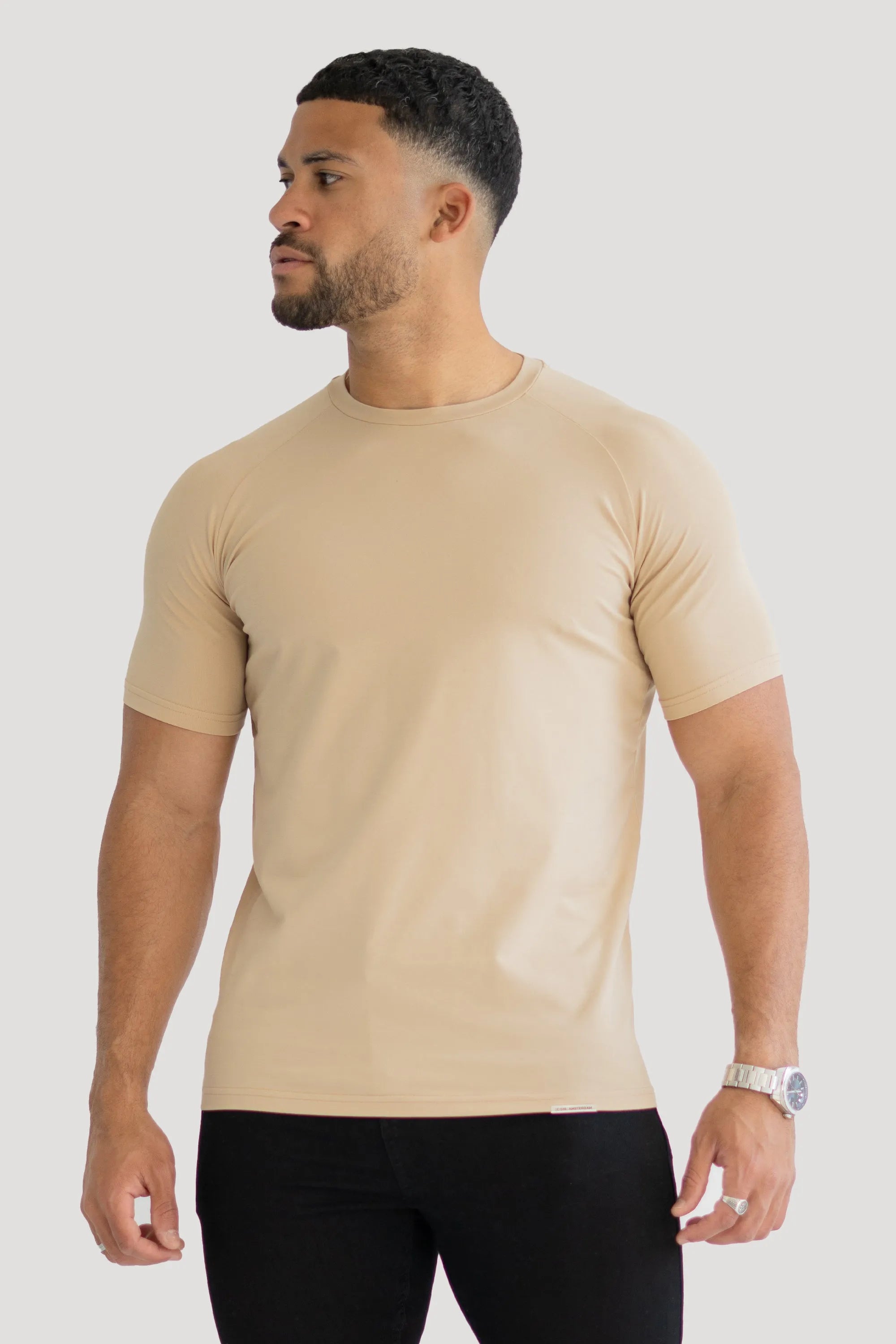 THE MUSCLE BASIC T-SHIRT - IRISH CREAM - ICON. AMSTERDAM