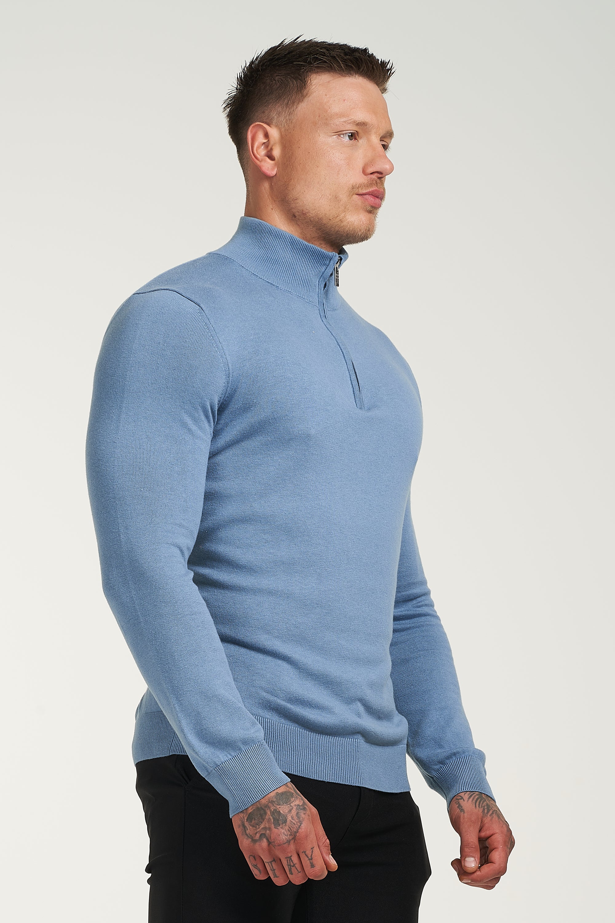 THE SANTONI HALF ZIP - CORONET BLUE