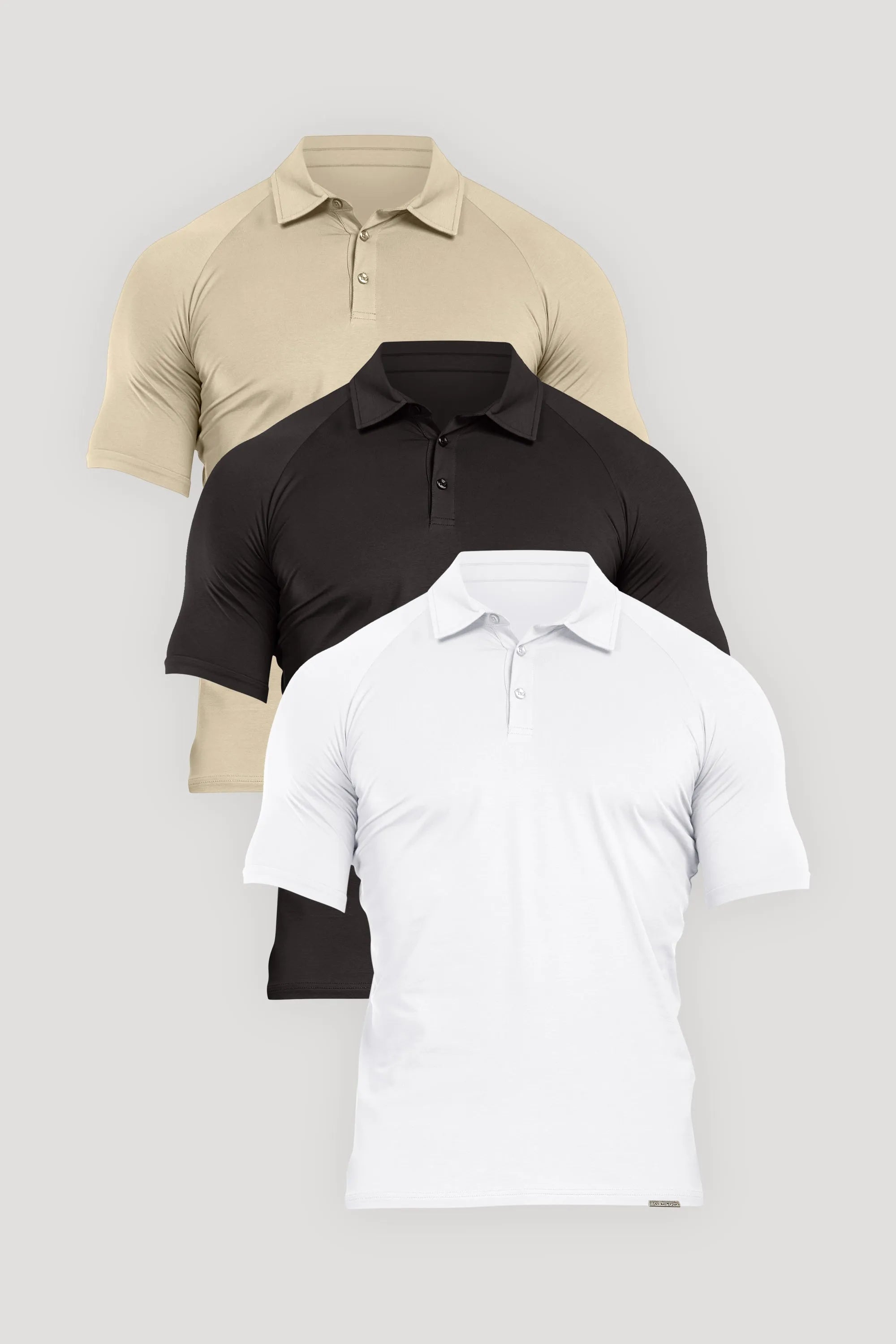 THE MUSCLE BUTTON POLO BUNDLE 3-PIECE SET