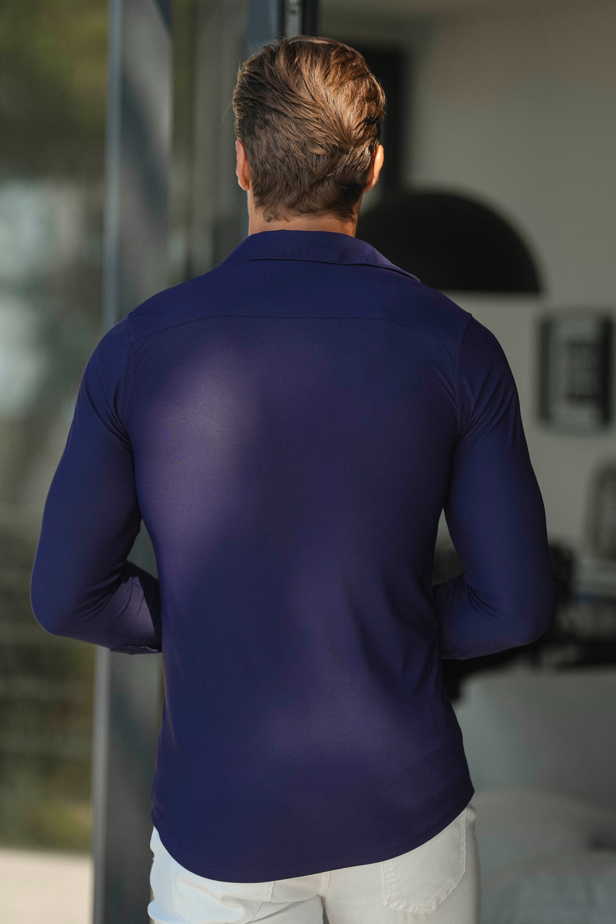 THE ATHLETIC STRETCH SHIRT - NAVY BLUE