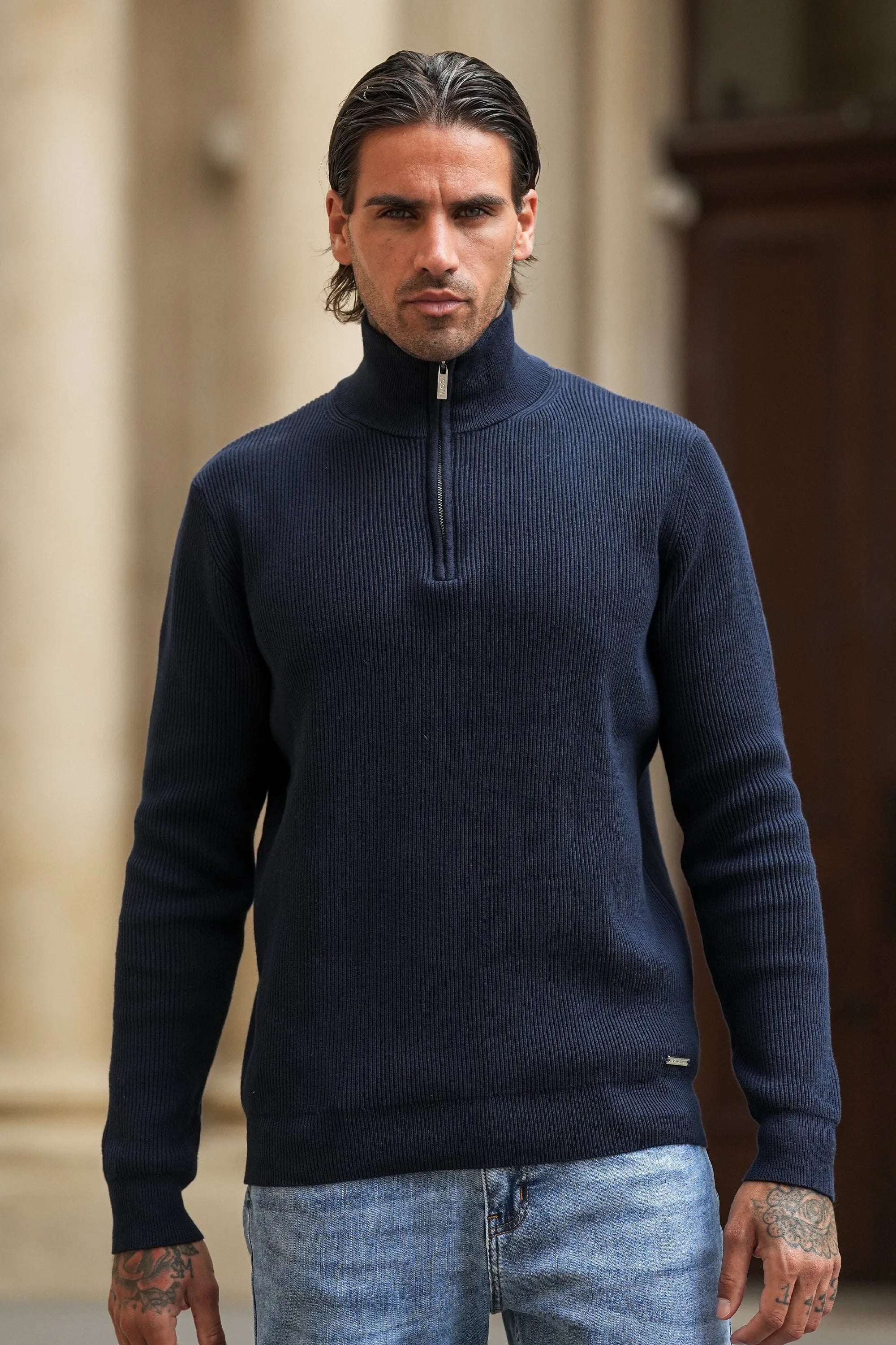 THE RENZO HALF ZIP SWEATER - ICON. AMSTERDAM