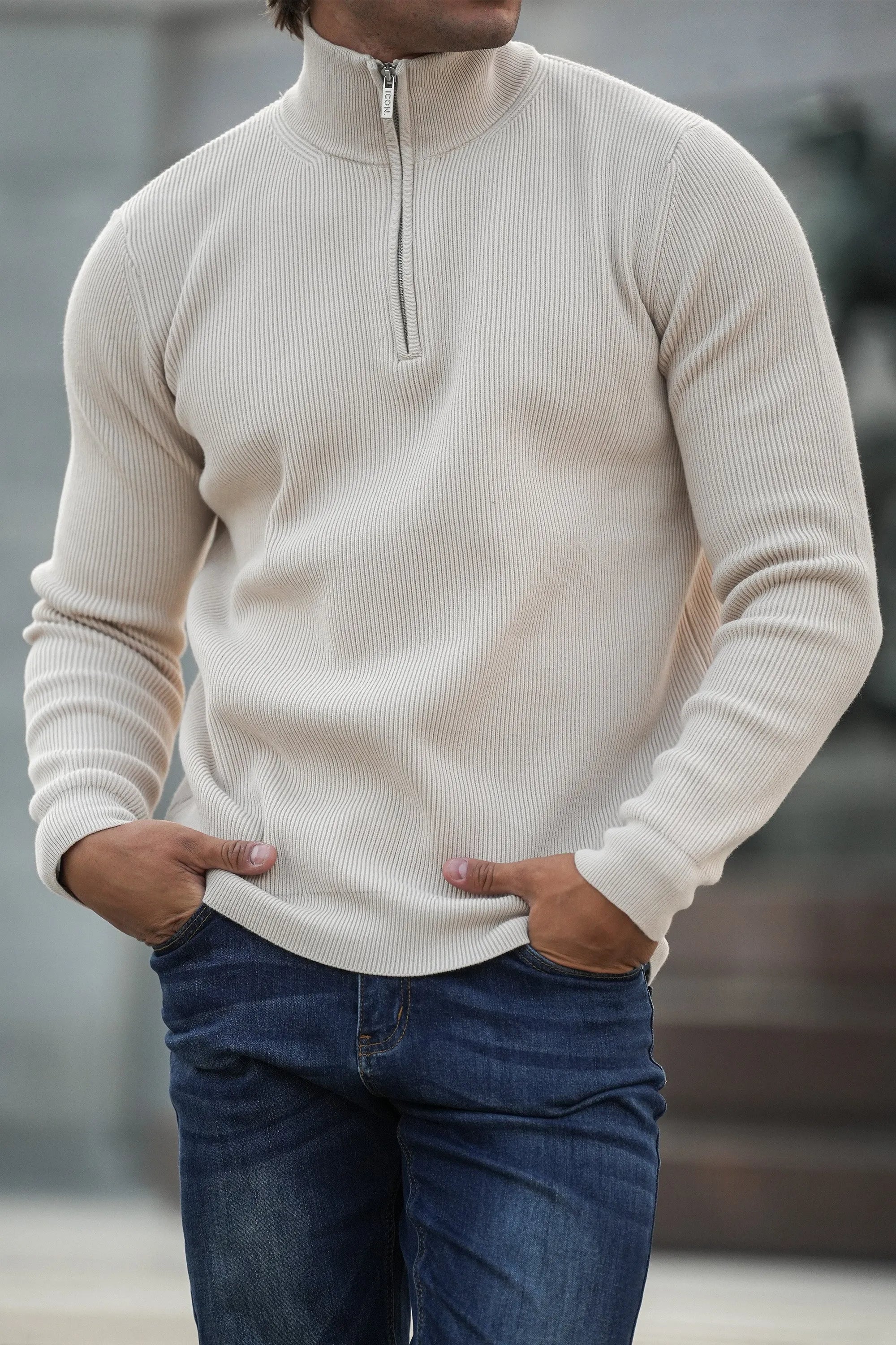 THE RENZO HALF ZIP SWEATER - ICON. AMSTERDAM