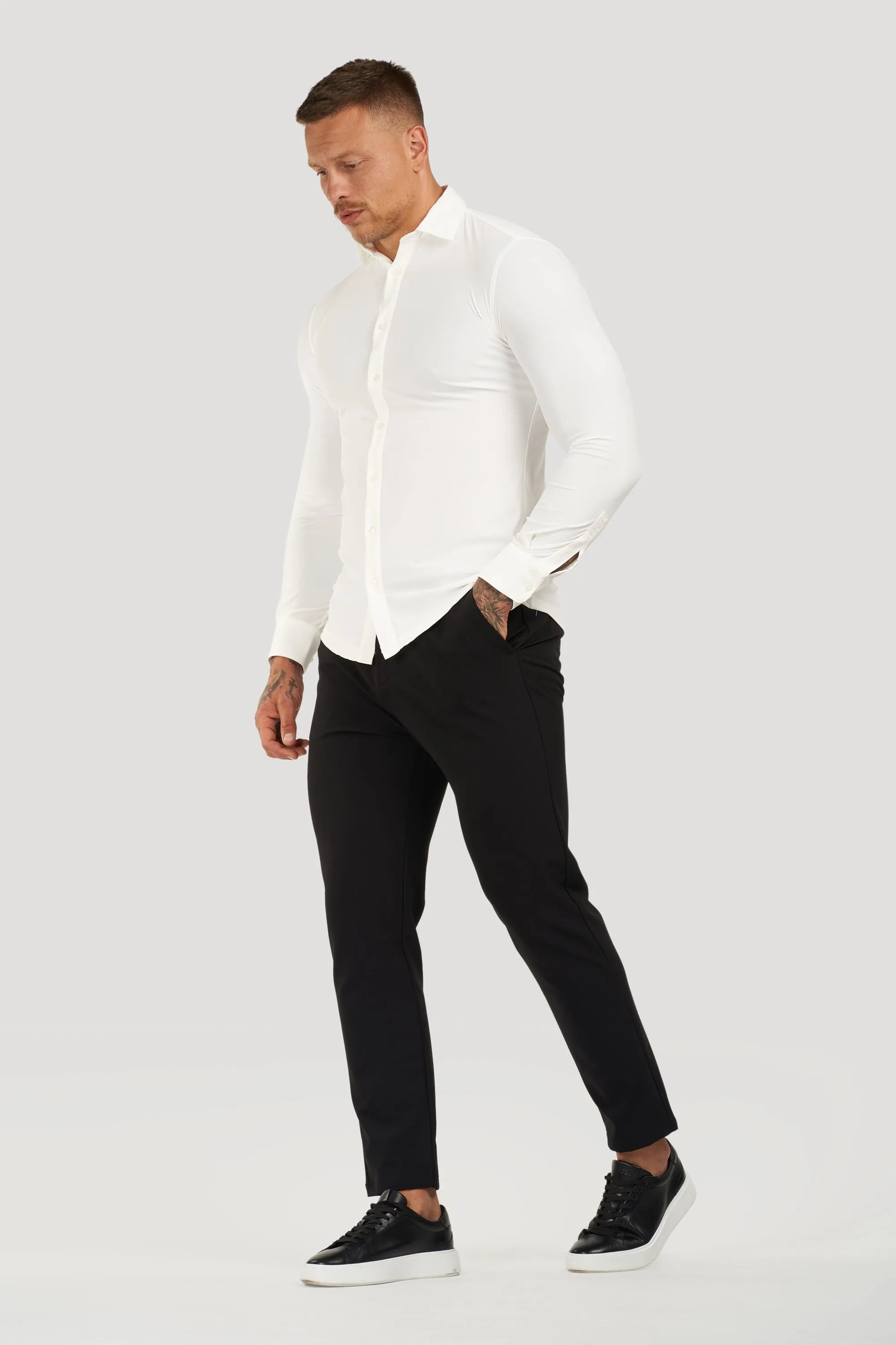 THE ATHLETIC STRETCH SHIRT - WHITE - ICON. AMSTERDAM